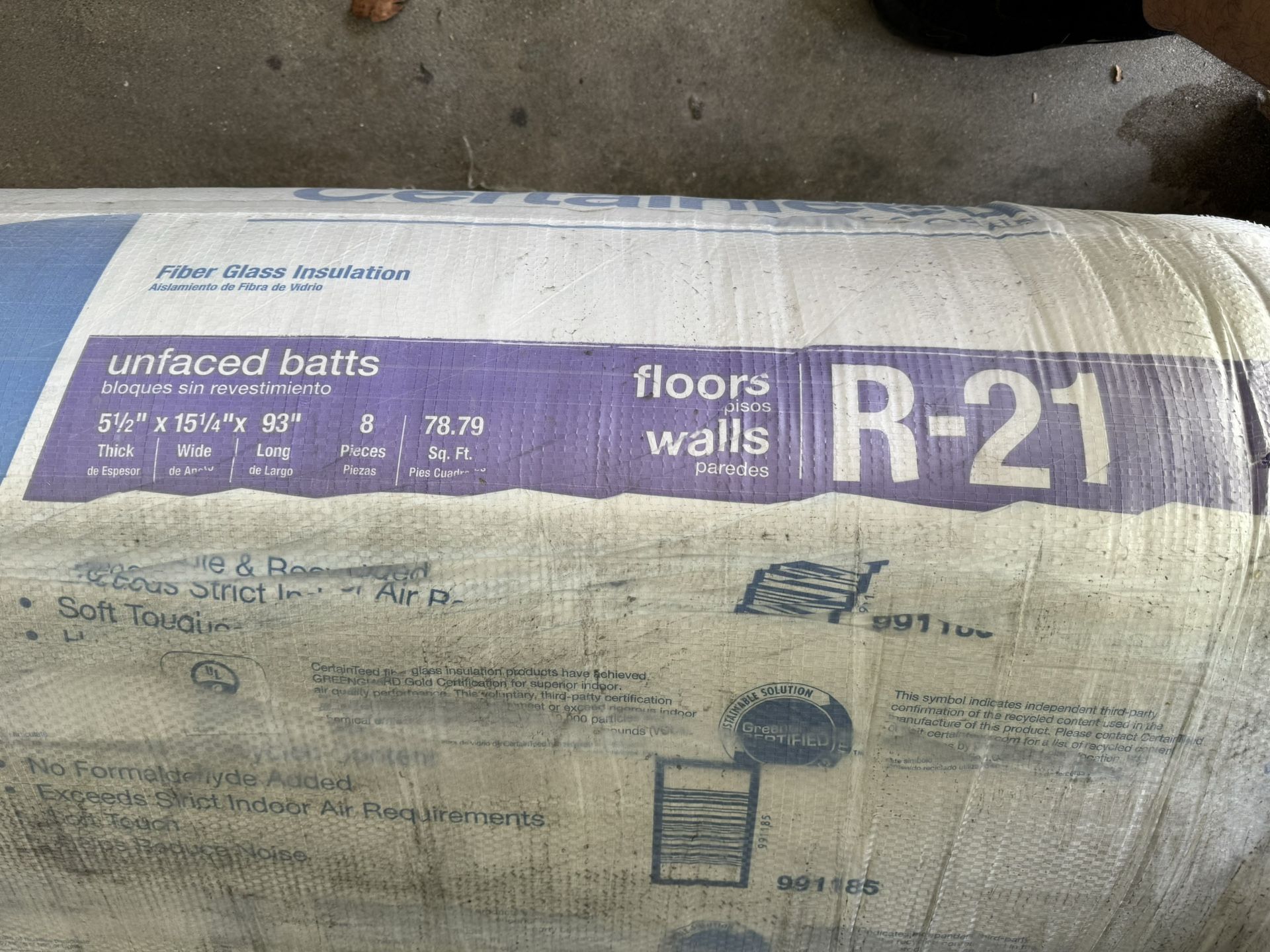 Insulation R21x16 unfaced for 2x6