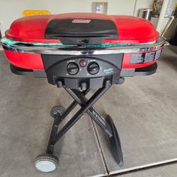 Coleman RoadTrip 285 Portable Stand-Up Propane Grill, Red