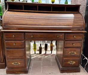 Roll-top Desk with light. Perfect for a craft table!