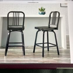 Black Metal Swivel Counter Stool Both For $ 100