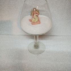 14 In Beautiful Glass Vase Beautiful Ceramic Angel Also Comes With A Bag Of Pine Cones And Decorate Filler