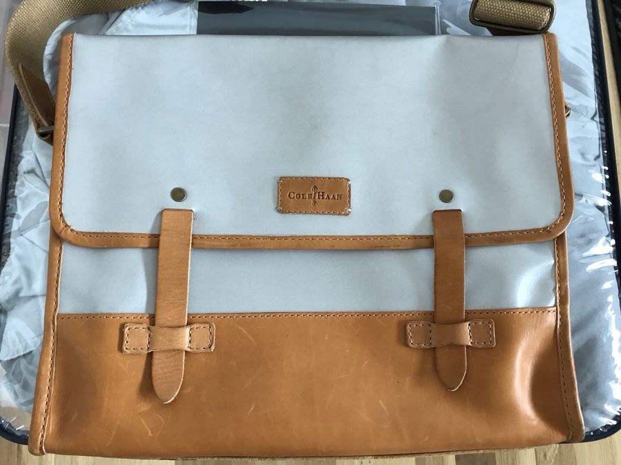 Cole Haan leather messenger bag.