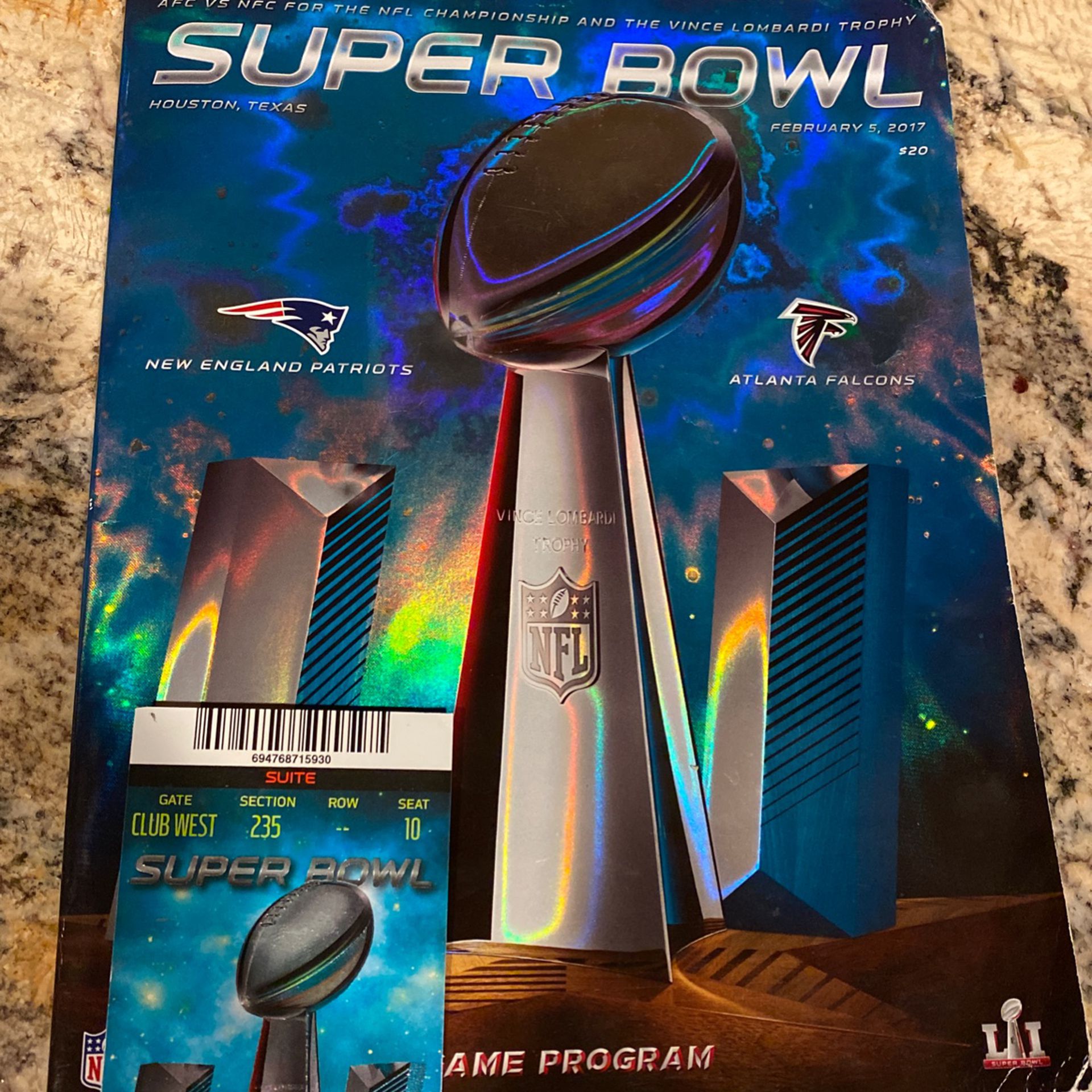 Super Bowl 51 Program And 2 Suite Tickets