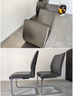 6 leatherette chairs $60 for all