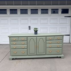 Beautiful Green Dresser With Gold Hardware 