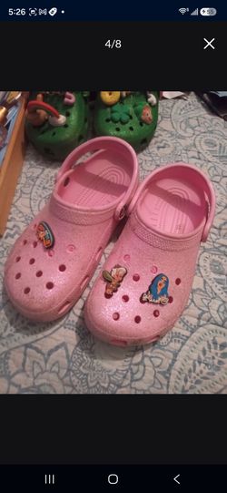 Pink crocs