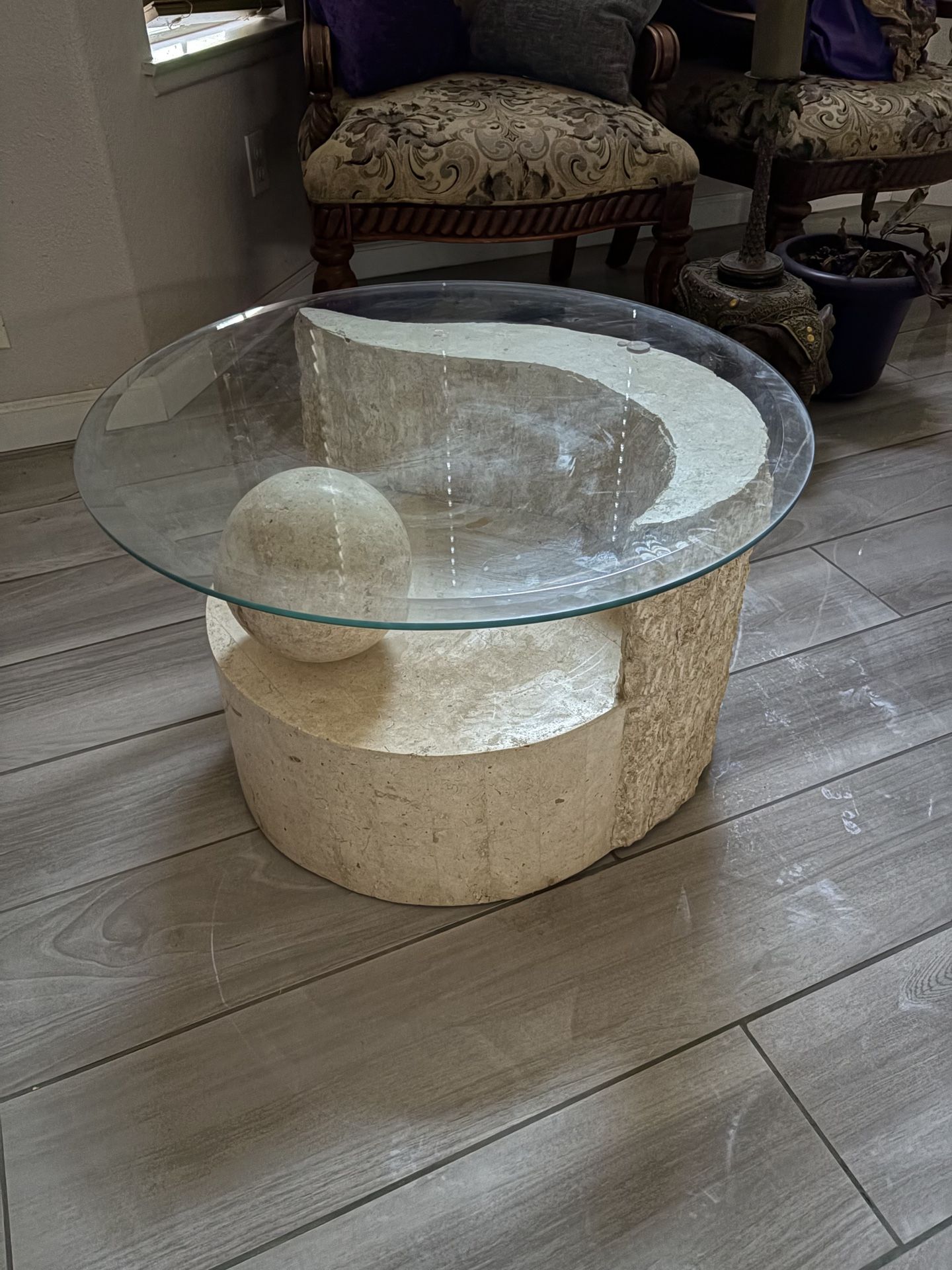 Postmodernq Tessellated Mactan Stone medium Coffee Table 1980’s