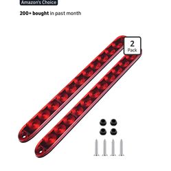 11 LED Red Trailer Brake Tail Light, 2 Pack 16” LED Bar Stop Turn Signal Tail Lights Waterproof Brake Strip Red Light for Marine Boats Golf Cart Offro