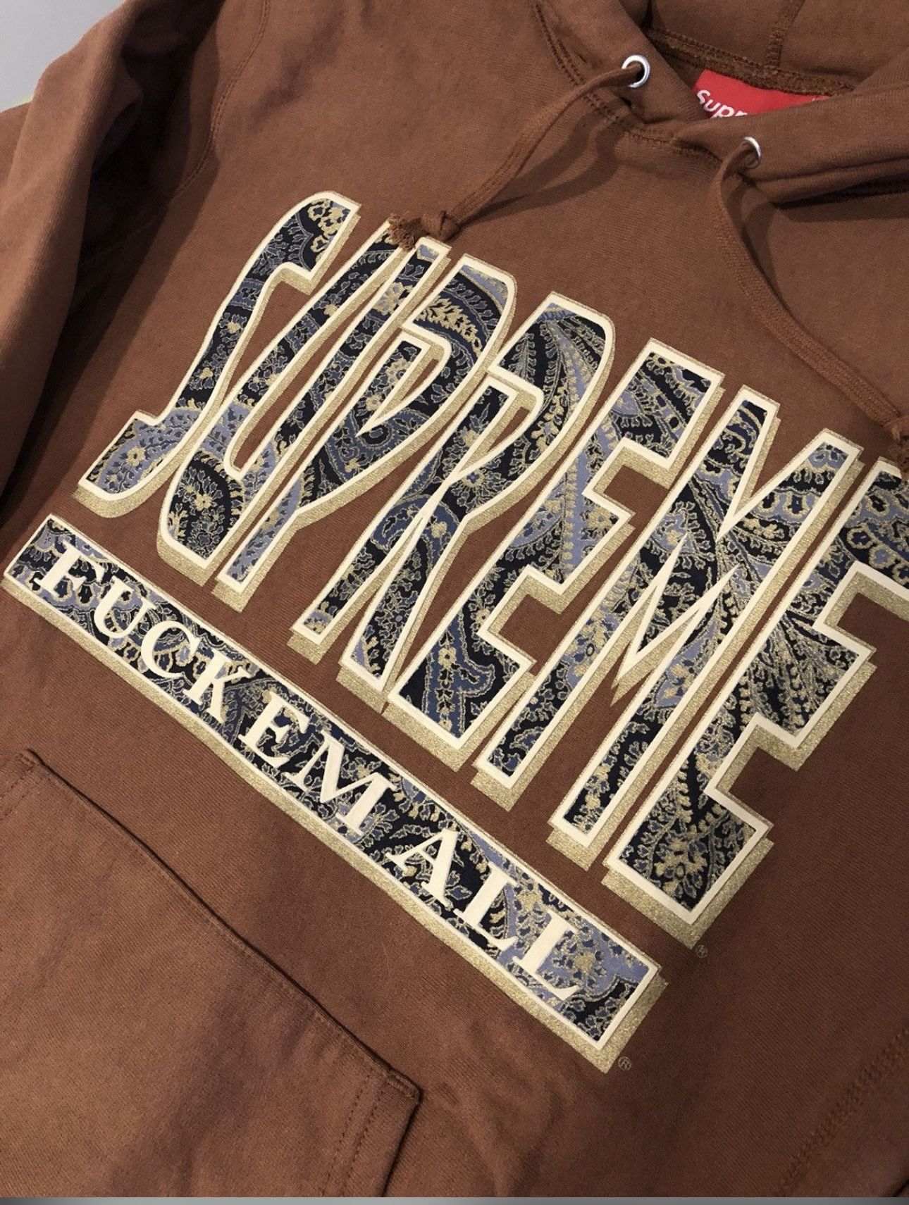 Supreme paisley “F Em All” Hoodie sz.M