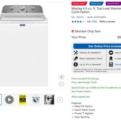 Maytag 4.5 Cu. Ft. Top Load Washer