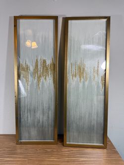 Set of 2 Framed Abstract Wall Art Panels