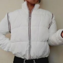Central Park West White Wesley Convertible Puffer Activewear Outerwear