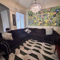 3 Piece Dark Blue Sectional