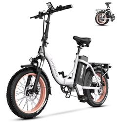 Folding Electric Bike for Adults with Peak 1000W Motor, 48V 20AH Battery up to 30MPH 80 Miles, 20" Fat Tire All Terrain Ebike, Front Suspension 7-Spee