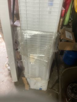 White Wire Grid Panel Display Rack 6 4ft x12in wire shelves