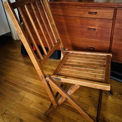 Vintage Wooden Folding Slay Chairs (2)