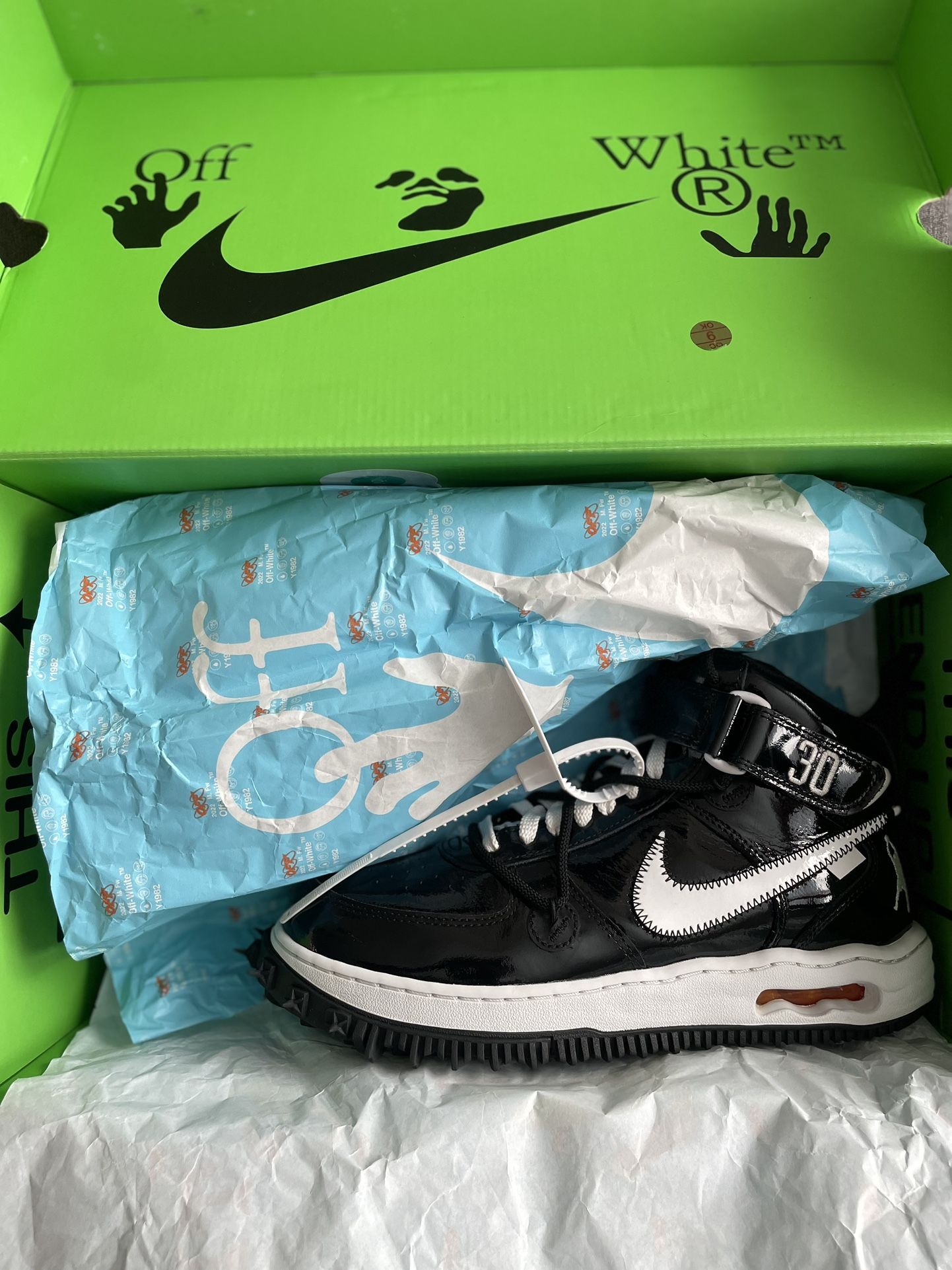 (Off-white x Nike Af1 Mid Sp Leather Sheed) Size 8.5 M