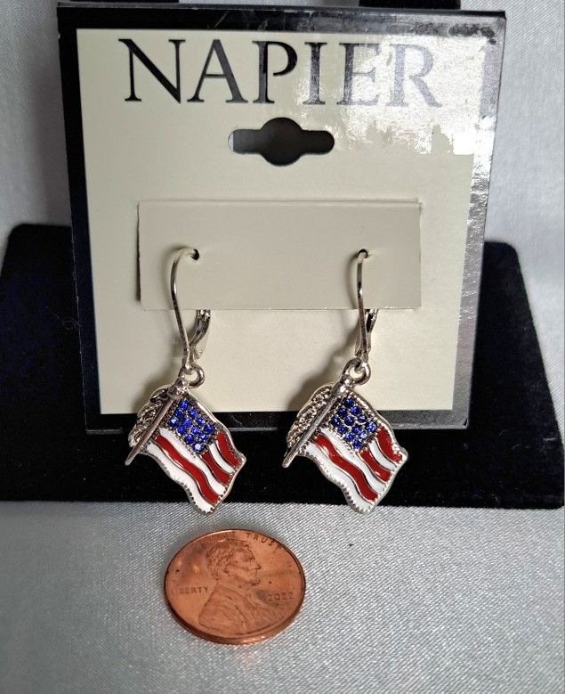 Vintage Napier Flag Earrings