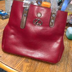 Lexus Red Leather Hand Bag 