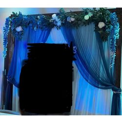 Blue Chiffon Backdrop Curtains