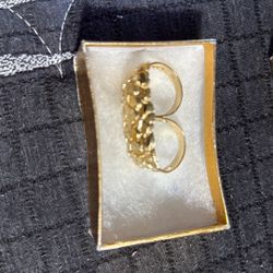 10k Nugget 2 Finger Ring 10k