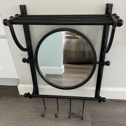 Shelf W/ Mirror & Hooks