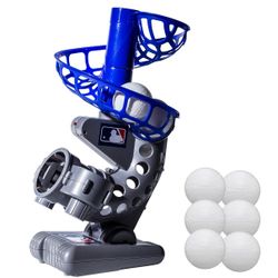 MLB Electronic Baseball Pitching Machine - Automatic Youth Pitching Machine with (6) Plastic Baseballs