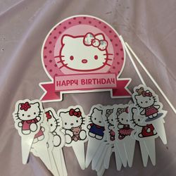 Hello Kitty Cake 🎂 Topper & Cupcakes 🧁 Brand New