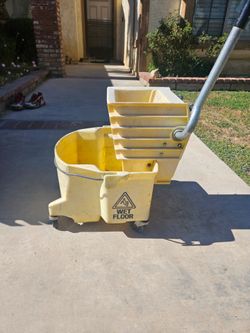 Yellow Commercial Mop Bucket with Wringer