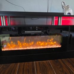 TV stand con luces y calenton