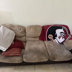 Living Room Furniture Set, Couch, Loveseat, Coffee Table, Side Table & Lamp, $150