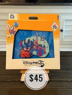 Stitch with Disneyland Castle Pin