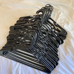 Set of 40 Black Plastic Hangers