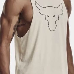 Under Armour Project Rock Men's Size 2XL Stone / Black Brahma Bull Tank New