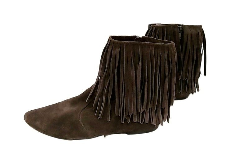 Sam Edelman Brown Fringe Bootie Boots Shoes women's Size 7