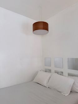 Mid-Century Wood Veneer Pendant Light