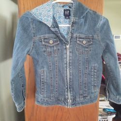 Jean Jacket With Hood And Zipper, Cross Posted North Riverside 