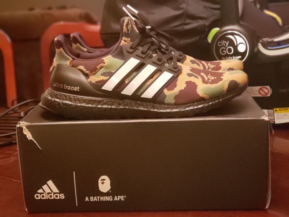 Adidas Bape Ultra boost (Green Camo) Size 10.5