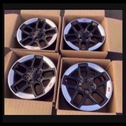 4 —- 5x5 5x127 Jeep Wrangler Wheels 17 Inch 17in 17x7.5 Grand Cherokee Rims Wheels Only!!!!!!