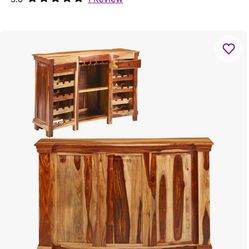 Solid wood bar cabinet