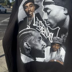 Tupac And Nipsey Hussle Legends Black T-Shirt