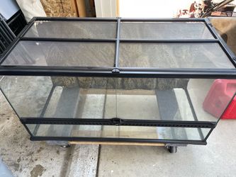 Large Glass Reptile Terrarium with Mesh Lid