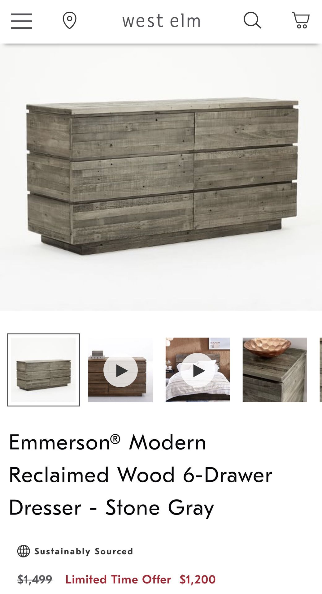 West Elm Emmerson 6-Drawer. Perfect Condition.