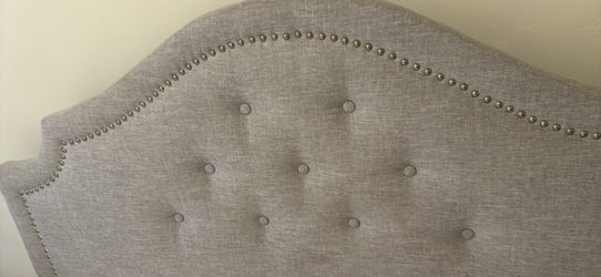 Queen tufted headboard with nailhead trim