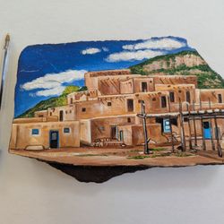 Taos Pueblo Acrylic Painting 