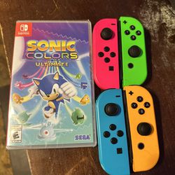 Switch Joycons And Sonic Game
