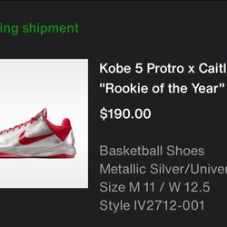 kobe 5 Caitlyn sz 11m