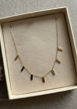 Elegant Gold-Tone Chain Necklace with Dainty Charms