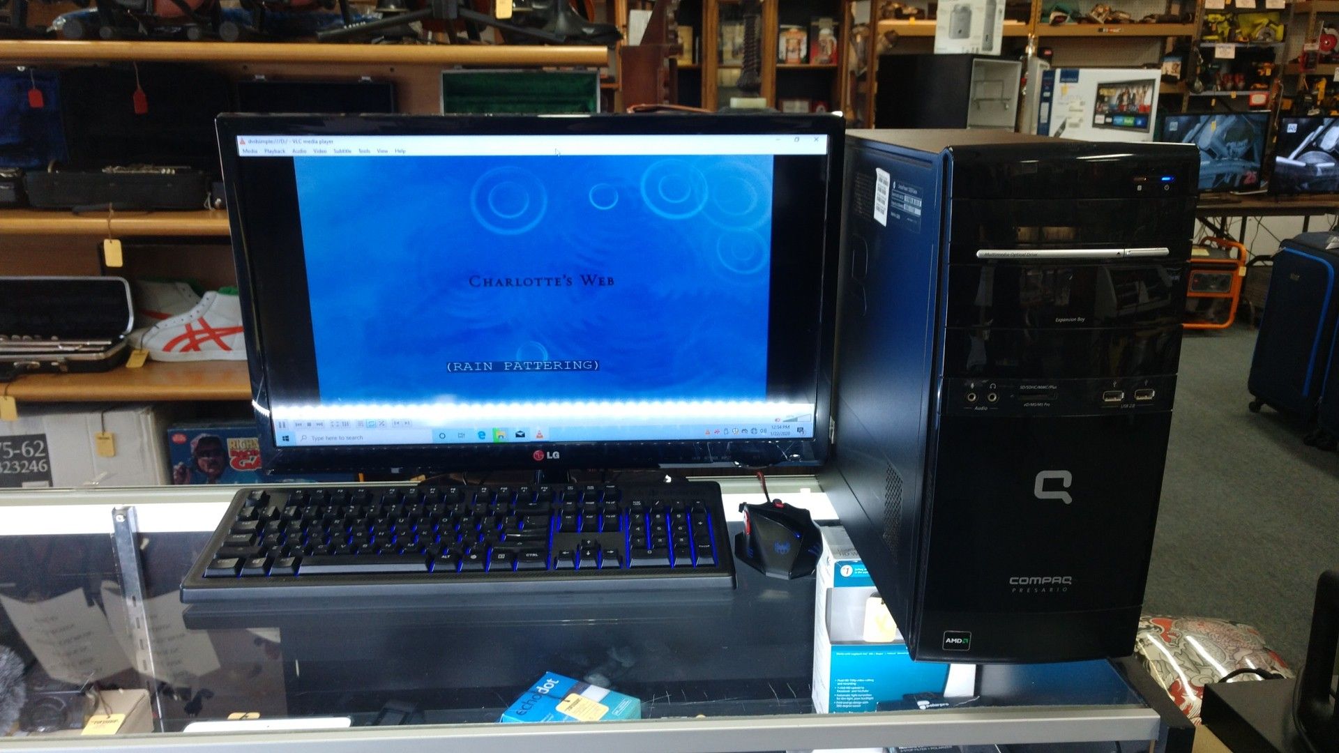 Compaq Presario Desktop Computer Windows 10 PC w/ 24" LG Monitor/TV 3.20 GHz AMD 8GB RAM 300 GB HD Gaming Mouse & Keyboard