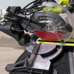 RYOBI 15 AMP 10" CORDED SLIDING COMPOUND MITER SAW WITH LED CUTINE INDICATOR